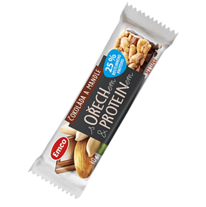 Emco Tyčinka s ořechem proteinem - Čokoláda a mandle 40 g