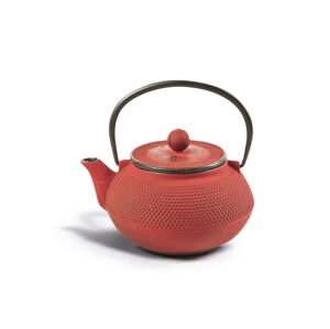 Litinová čajová konvice se sítkem 800 ml - červený dekor
