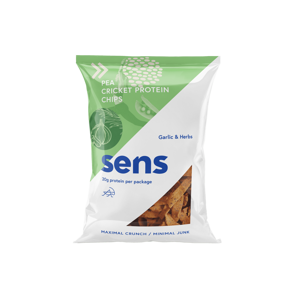 Sens Proteinové chipsy s cvrččím proteinem česnek a bylinky 80 g